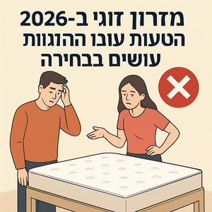 Illustrative image for a support article about 'מזרון זוגי ב-2026: הטעות שרוב הזוגות עושים בבחירה' in the מזרנים field.